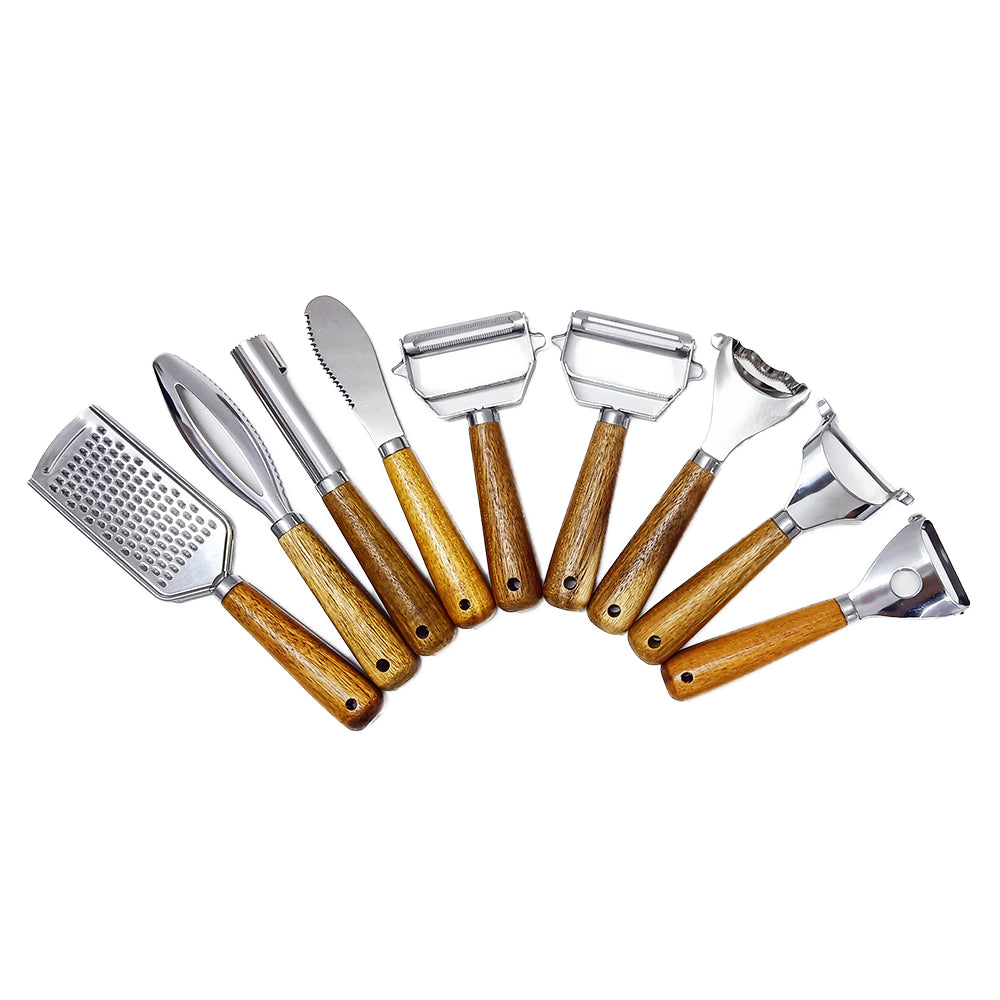Set de râpes inox manche bois